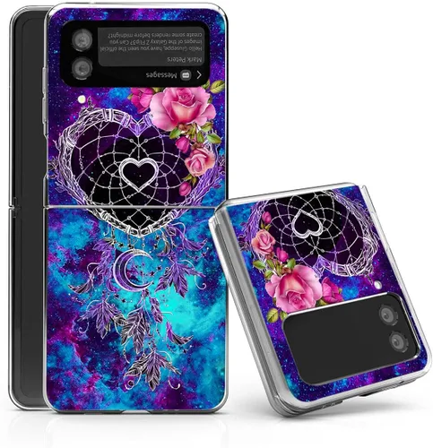 Vista 23 de Bcov - Funda rígida para Samsung Galaxy Z Flip 3 5G, diseño de gato negro, funda protectora sólida a prueba de rayones y resistente a los golpes