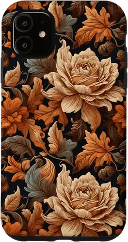 Vista 8 de Warm Colors of Autumn Stylish Design - Fall Flowers Pattern Case for iPhone 16