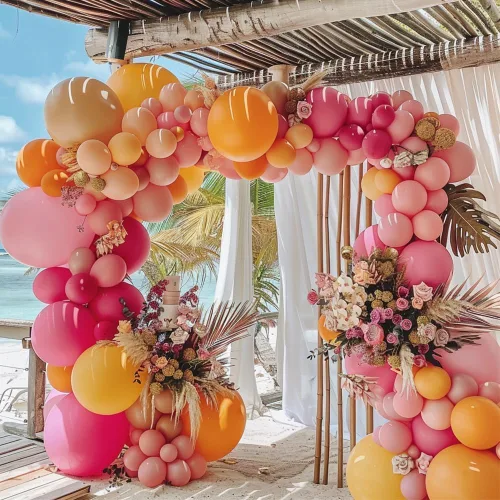 Vista 11 de Boho Balloons Guirnalda de Globos Rosa Nude Doble Relleno Crema Mate Rosa Dusty Kit de Arco de Globos para Cumpleaños Baby Showers, Bodas Desnudo
