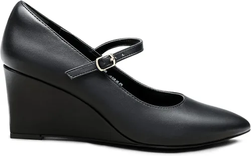 Vista 2 de DREAM PAIRS Zapatos de tacón alto Mary Jane con punta cerrada para mujer, zapatos de tacón alto para trabajo, con punta puntiaguda, boda, novia
