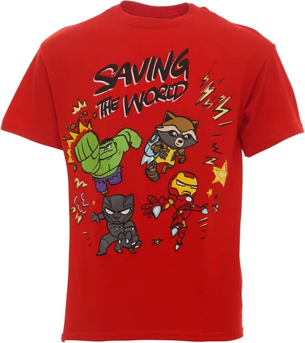 Vista 3 de Marvel Paquete de 3 camisetas de los Vengadores Spider-Man Thor de Iron Man para niños pequeños y grandes