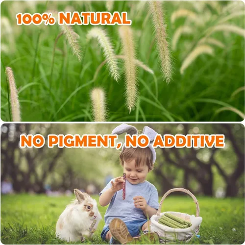 Vista 7 de Sofier Golosinas de Heno Timothy Juguetes para Conejos Juguetes para Conejitos Cobayo Hámster Masticables Naturales para Dientes Hechos a Mano