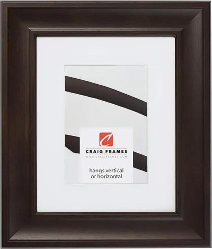 Vista 7 de Craig Frames 5x7 Brown Picture Frame Matted to 4x6, Rustic Wall Decor Ready to hang with a protective glass front, made in the USA for a gallery