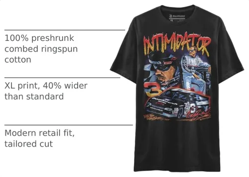 Vista 4 de Black Rabbit Camisetas y tops retro de los 90s Racing Intimidator Earnhardt Raise Hell Praise Dale