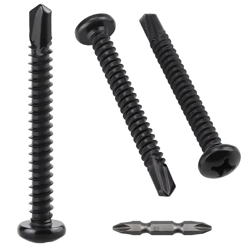 Vista 11 de Tornillos autoperforantes de cabeza plana #10 x 1/2" (100 piezas) para metal, Phillips Drive Autoperforantes, Tornillos Tek de chapa, acero plateado