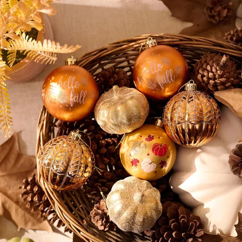 Vista 4 de DecorbyHannah - Adornos de otoño de 9 quilates, 3.15 pulgadas, decoración