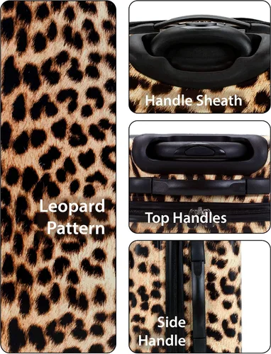 Vista 6 de Rockland - Equipaje Safari con carcasa rígida y ruedas, Leopard), F196-LEOPARD