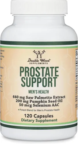 Vista 5 de Double Wood - Suplemento de apoyo para la salud de los hombres (120 cápsulas), una porción por día durante 30 días, apoya la función de la próstata