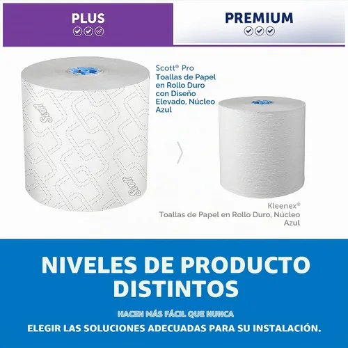 Vista 6 de Scott Professional toallas de papel en rollo de alta capacidad, a granel (25702), de fibra dura, diseño elevado, bolsillos de absorción