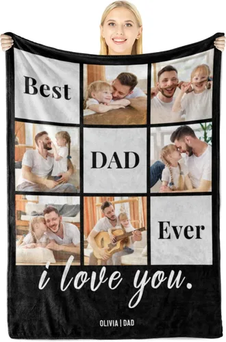 Vista 12 de Manta personalizada con imagen, regalos personalizados para novio, novia, regalos conmemorativos de aniversario para él, su pareja, regalos