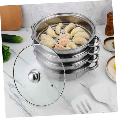 Vista 5 de Tofficu Multifuncional 4-capa Pot Vapor Hervir Olla Asiática para Stock Home Kitchen Accesorio