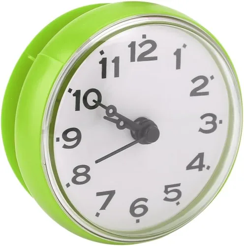 Vista 2 de Yosoo Reloj de ducha impermeable con ventosa de cara redonda árabe digital árabe reloj de ducha de baño accesorios de cocina (verde)