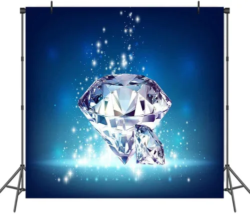 Vista 9 de Telón de fondo de diamantes brillantes para decoración de boda, gemas de diamantes de cristal grandes (sin brillantina), telón de fondo de fotos