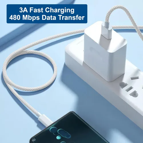 Vista 3 de Cargador de pared USB C delgado de 18 W y cable Carplay para iPhone 16/15 (paquete de 2 unidades de 3.3 pies) para iPhone 16 Pro Max/16 Plus/iPhone