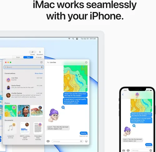 Vista 5 de Apple Computadora de escritorio todo en uno iMac 2021 con chip M1: CPU de 8 núcleos, GPU de 7 núcleos, pantalla Retina de 24 pulgadas, 8 GB de RAM