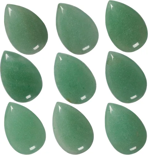Vista 8 de rockcloud Paquete de 10 piedras planas de cabujón en forma de lágrima para la fabricación de joyas, piedras planas de cristal natural para proyectos
