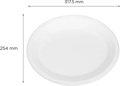 Vista 3 de KARAT EARTH Platos ovalados de bagazo compostables libres de PFAS de 12.5"x10", KE-BPO12510-1CFF - 500 ct