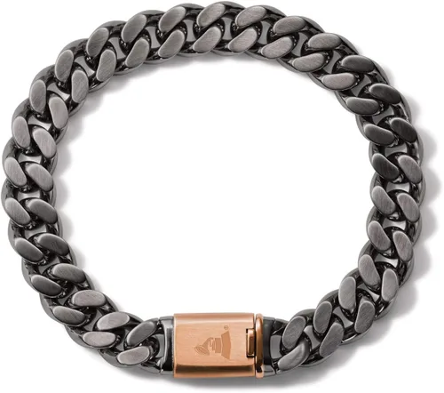 Vista 5 de Bulova Latin GRAMMY - Pulsera de eslabones de acero inoxidable con cierre de oro rosa para hombre