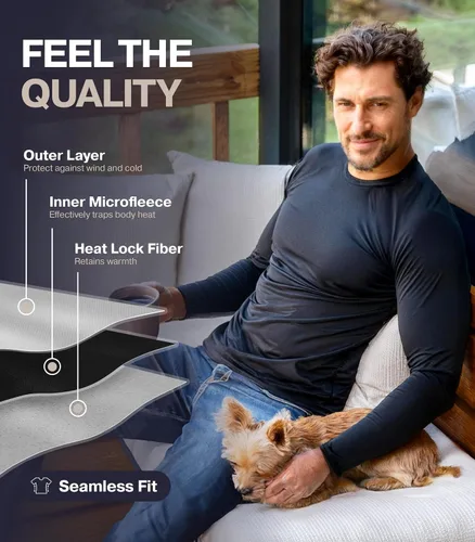 Vista 4 de Thermajohn Thermal Shirts for Men Long Sleeve Thermal Compression Shirts for Men Base Layer Cold Weather
