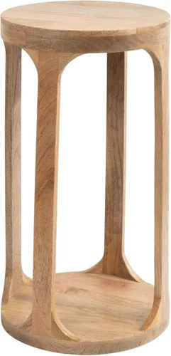 Kate and Laurel Dahl - Mesa redonda de madera para bebidas; 12 x 23 pulgadas; marrón natural; mesa de pedestal de acento circular de madera bohemia