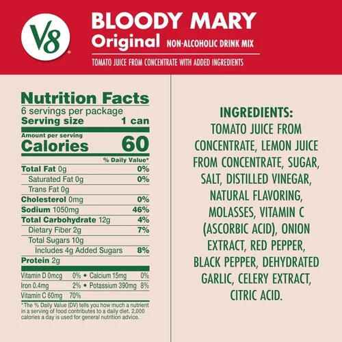 Vista 2 de V8 Bloody Mary Mix, lata de 8 fl oz (paquete de 6)