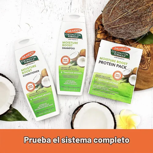 Vista 12 de Palmer's Fórmula de aceite de coco Moisture Boost Protein Pack, tratamiento capilar para cabello seco, dañado, sobreprocesado y teñido, 2.1 onzas