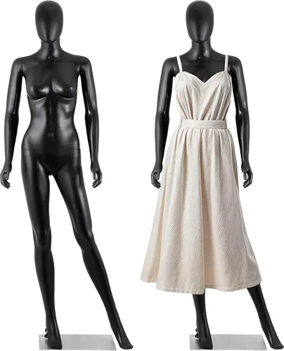 Vista 15 de Maniquí femenino de cuerpo completo con cabeza ajustable, extremidades flexibles, diseño desmontable de 69 pulgadas, forma de vestido con base