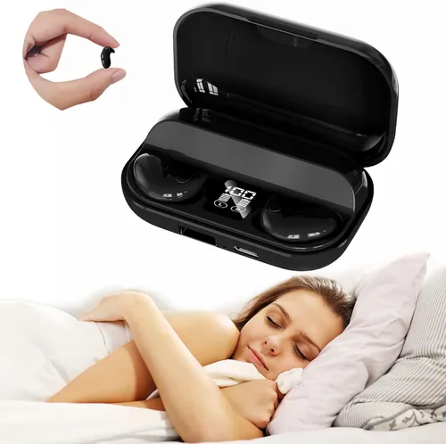 Vista 10 de Xmenha Auriculares invisibles inalámbricos Bluetooth para dormir pequeños auriculares para dormir de lado