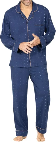 Vista 22 de PajamaGram Conjunto de pijama para hombre, clásico, 100% algodón Negro