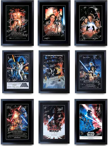 Vista 50 de HWC Trading Star Wars Episodio 1 La Amenaza Fantasma Regalos Presentación Impresa Autografiada Montaje para Fans de Recuerdos de Películas - 16" x