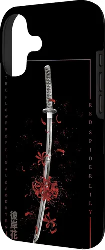 Vista 2 de Higanbana o Spider Lily con anime Samurai Sword - Carcasa estética para iPhone 17