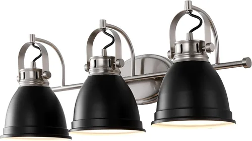 Vista 9 de JONATHAN Y Lámpara LED de tocador de 7 pulgadas, color verde menta/níquel, aplique de pared ajustable para espejo de baño, luz de cocina bohemia