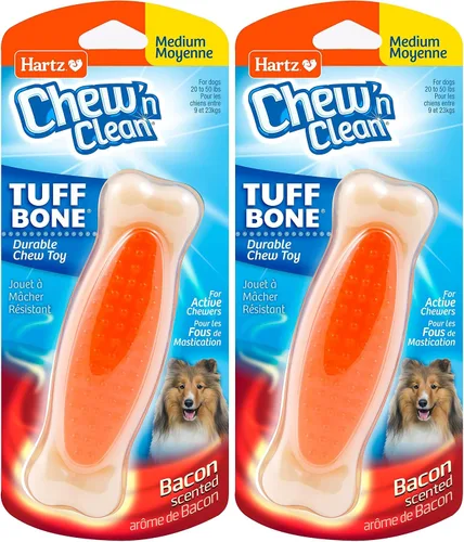 Vista 14 de Hartz Chew 'n Clean Tuff Bone - Juguete masticable resistente para perros, grande, paquete de 3 Varía