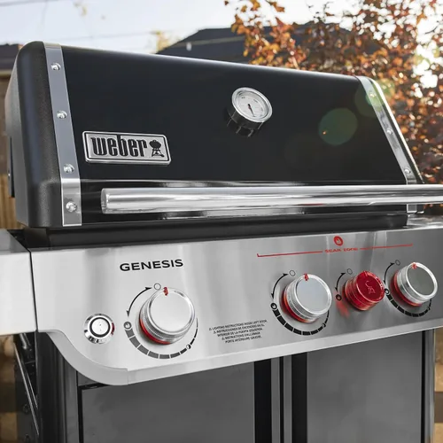 Vista 4 de Weber Genesis E-325 - Parrilla de gas natural para cocina al aire libre, 3 quemadores, color negro