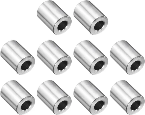 Vista 33 de uxcell 10 piezas de espaciador de acero inoxidable de 3/8" de diámetro interno x 3/4" de diámetro exterior x 1" de longitud, espaciador de rosca