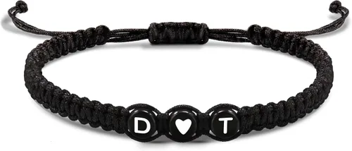 Vista 141 de Pulseras con iniciales para mujeres y hombres, regalos para novia, novio, pulseras de letras "I Love You", regalos para ella, él, mejor amigo