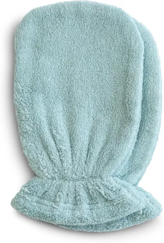 Vista 16 de mushie Manopla de baño para bebé, algodón orgánico, paquete de 2 unidades (azul bebé)
