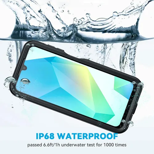 Vista 2 de Lanhiem - Funda para Samsung Galaxy A16 5G, impermeable IP68, resistente al polvo, con protector de pantalla integrado, cubierta protectora