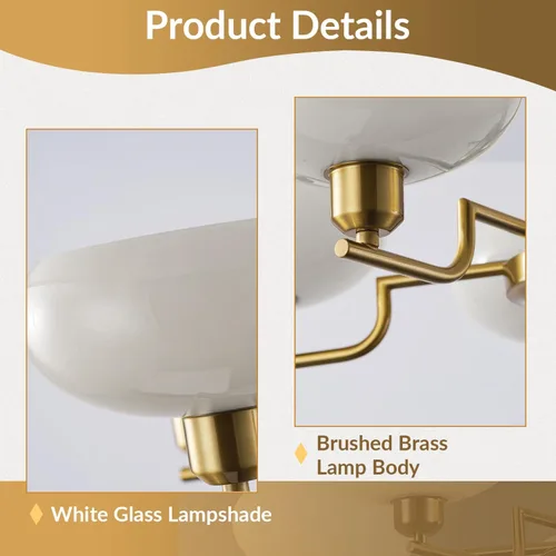Vista 3 de Candelabros Sputnik dorados de 3 luces, Lámpara de techo de latón cepillado de mediados de siglo, lámpara colgante vintage ajustable estilo granja