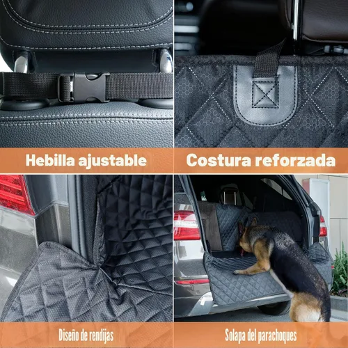 Vista 4 de PETICON - Funda para compartimiento de carga para SUV para perros con ventana de malla, forro de carga para mascotas impermeable, tapete