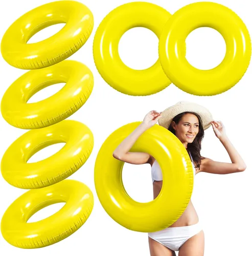 Vista 12 de JellyArch 6 piezas de flotadores inflables para piscina de 28 pulgadas, tubo de natación a granel para adultos, flotadores de piscina