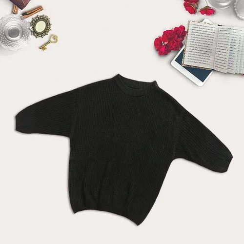 Vista 2 de Suéter de punto sólido para bebés y niñas, suéter de manga larga para otoño e invierno, chaquetas para niños pequeños