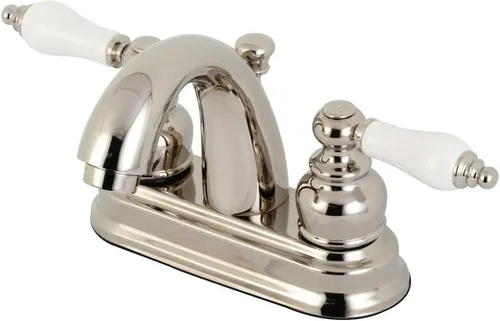 Vista 5 de Kingston Brass KB5613PL Restoration Grifo de baño centerset de 4 pulgadas, latón antiguo
