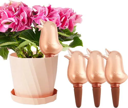 Vista 8 de Paquete de 4 picos de riego automático, globos de riego para plantas de interior, picos de riego automático en forma de pájaro, dispositivos de Azul