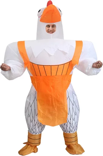 Vista 2 de IRETG Disfraz inflable para adultos, disfraz divertido de animales inflables de Halloween para festival, desfile, cosplay, fiesta, vestido de lujo