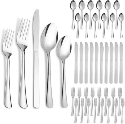 Vista 17 de Juego de 36 Piezas de Tenedores de Cena - Tenedores de Cubiertos de Acero Inoxidable Windsor de 7.1 Pulgadas Aptos para Lavavajillas para 36