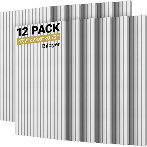Vista 11 de TONOR Paneles de pared acústicos de doble capa autoadhesivos de alta densidad, paquete de 4 paneles de 47.2"x23.6"x0.72", paneles grandes de pared