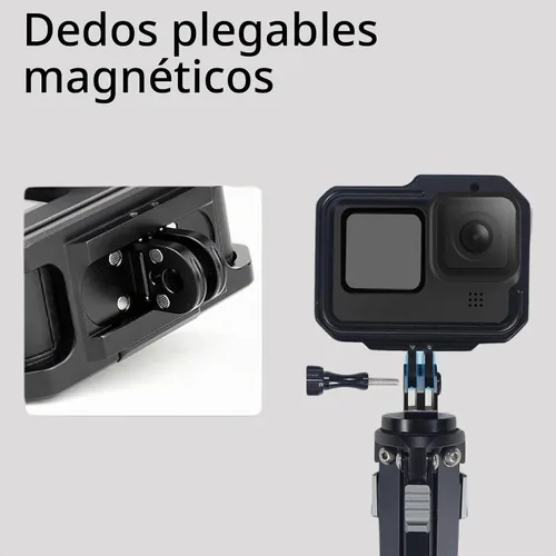 Vista 3 de Funda protectora de aluminio para GoPro Hero 13/12/11/10/9, estuches de marco duro duraderos, marco de carcasa de metal resistente con dedos