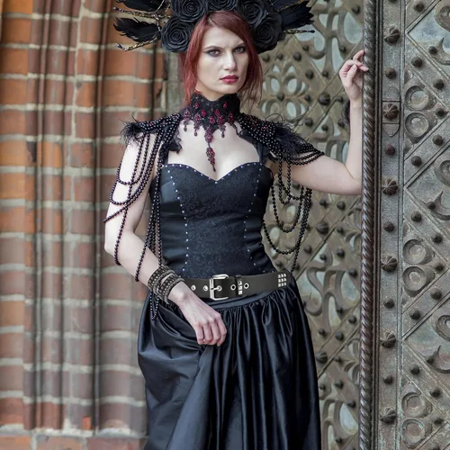 Vista 5 de YMO Cinturón negro con tachuelas, pulsera con remaches, pulseras emo, punk, gótica, accesorios emo para mujeres y hombres