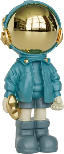 Vista 16 de EZ4ENCE Estatua de astronauta escultura de astronauta, escultura para decoración del hogar, decoración de estante azul artístico, decoración de mesa